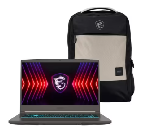 MSI THIN A15B7UC, RYZEN 5 7535HS, DDR5 8GB, SSD 512GB, 15.6" FHD 144Hz, TARJETA DE VIDEO RTX 3050 4GB, TECLADO RETROILUMINADO SIMPLE AZUL + MALETA MSI GAMING